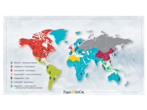 World map, colour-coded by region