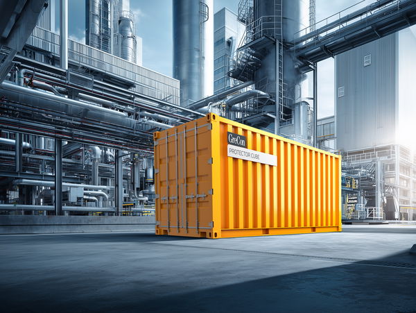 GreCon PROTECTOR CUBE as a yellow container solution