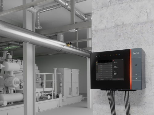 GreCon PROTECTOR system concept with spark detectors, control console and extinguishing device