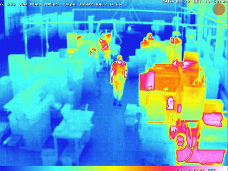 Hall view with thermal image