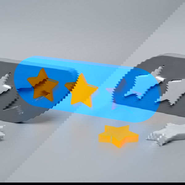 blue board with yellow stars