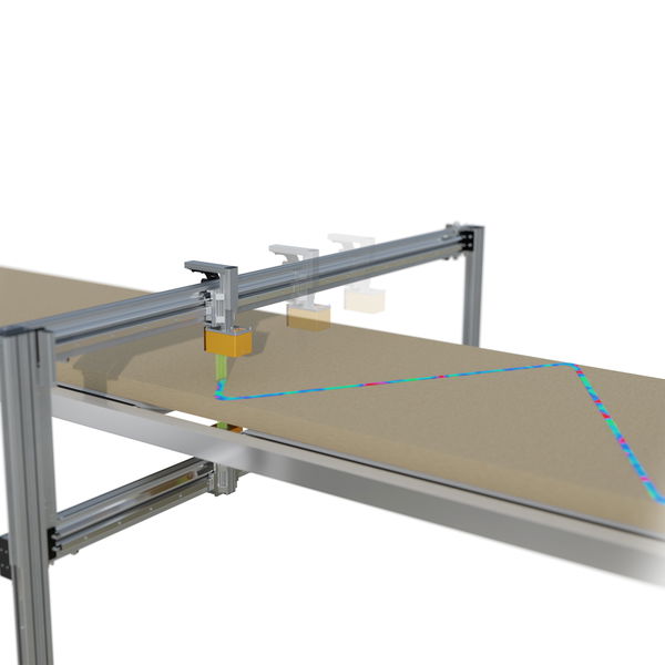 MATCONTROL T installed as a traversing model above a production line