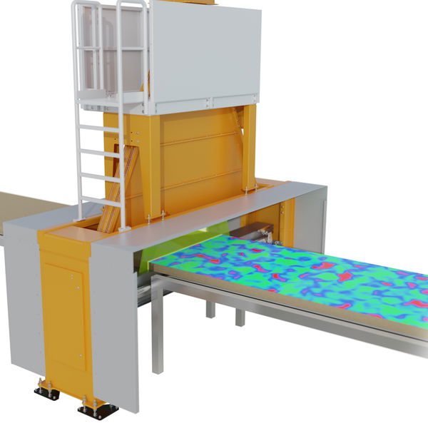 MATCONTROL HF model full-surface measurement installed above a production line
