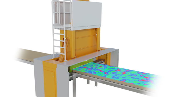 MATCONTROL HF model full-surface measurement installed above a production line