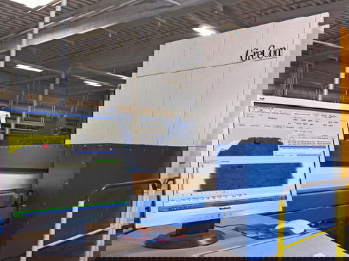 GreCon MATCONTROL installed in a production line, including monitor for the software