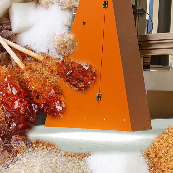 GreCon SUGARVIEW with various types of sugar, such as crystals or rock sugar.