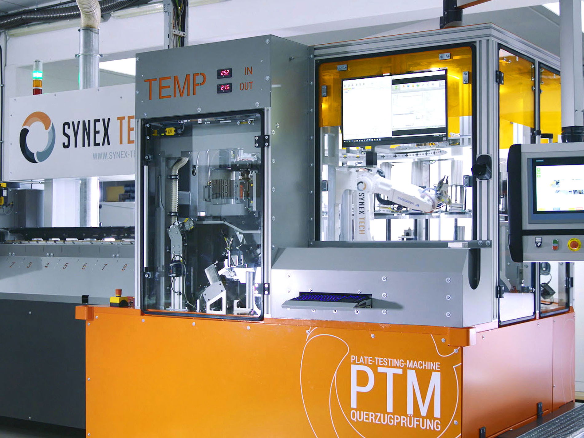 SYN WOOD PTM as a demonstration laboratory system with gripper arm and mechanical internals