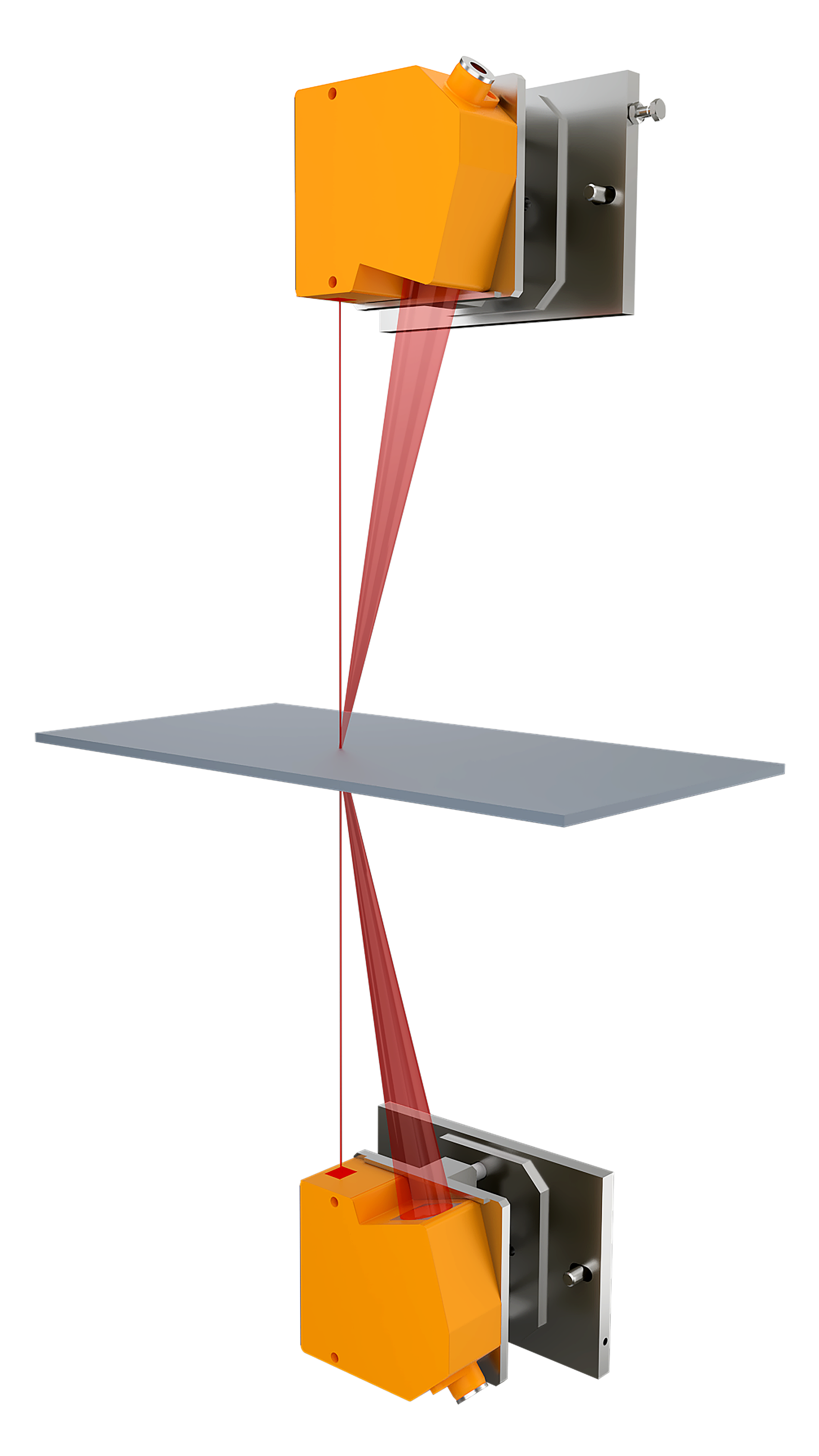 THICKNESSCONTROL LT thickness measuring system with two measuring heads and non-contact measurement using laser beams.