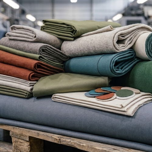Close up of textiles in a factory as symbol for REACH requirements